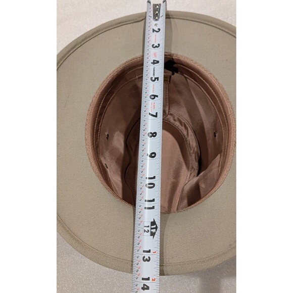 Vintage USA Made TWILL SAFARI HAT Men's MEDIUM Beige Shapeable NWT Deadstock - Picture 8 of 8